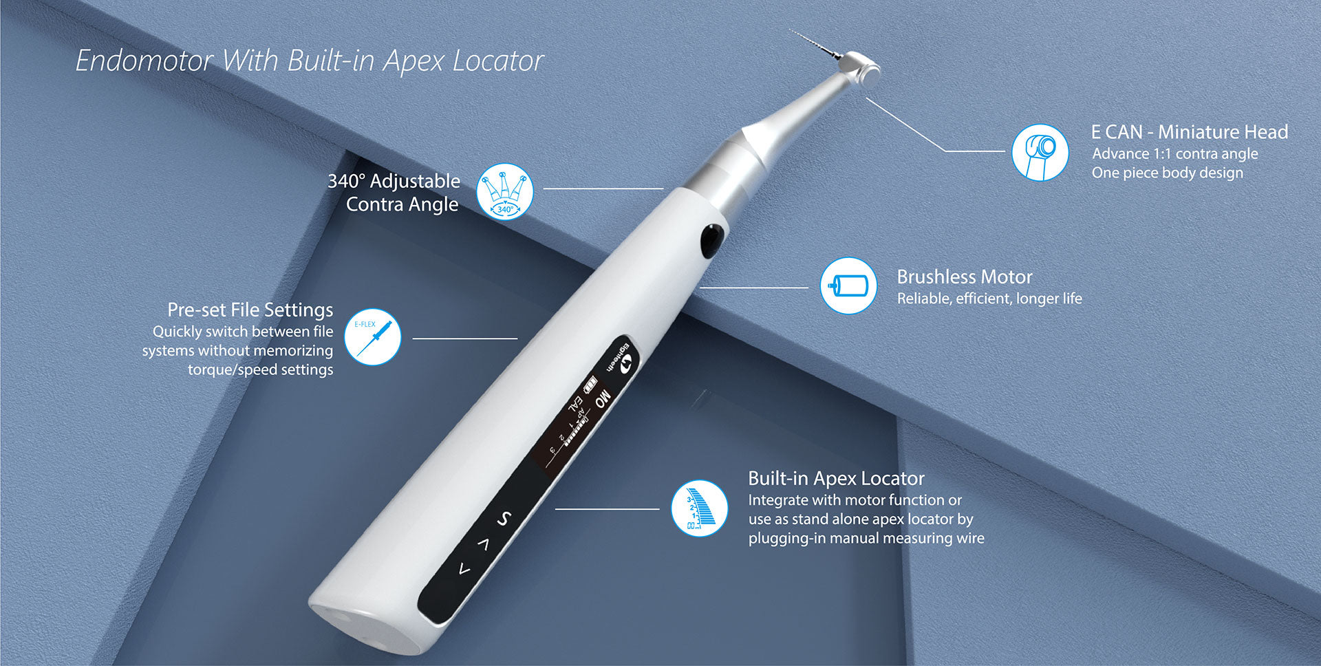 E-connect S-Endomotor with Built-in Apex Locator